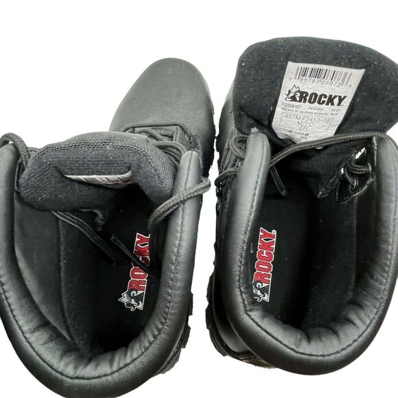 Rocky Mens Alpha Force F241318 Black Leather Lace Up Ankle Casual Work Boots 8 W - Picture 7 of 15